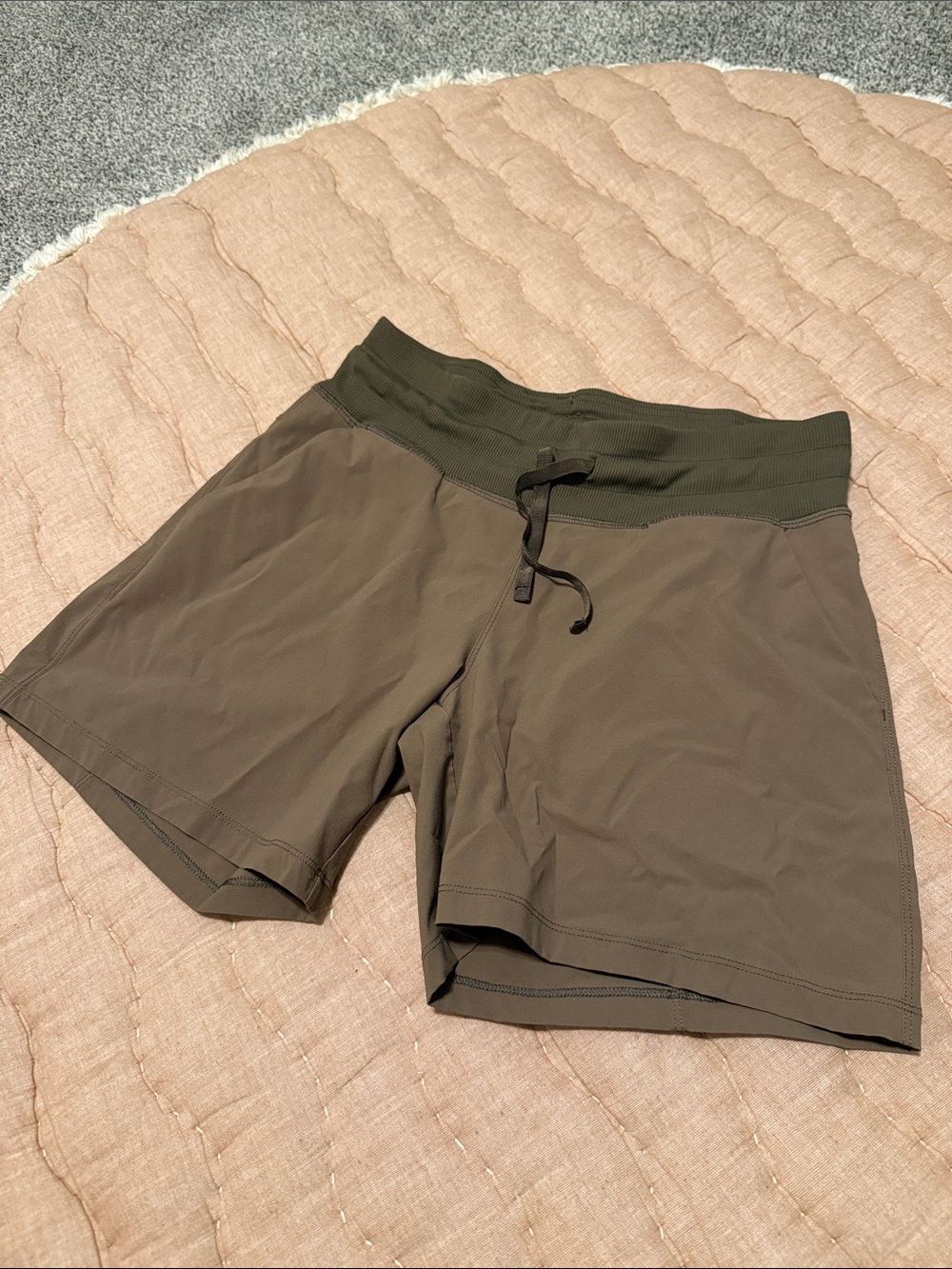 Tuff Athletics brown Drawstring Waist Athletic Shorts